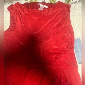 London Times Vibrant Red Sleeveless Dress available in size 8 and 10 .